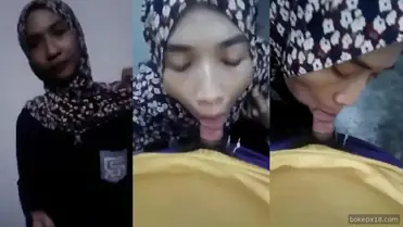 Jilbab Cantik Hisap Kontol Pacar Liar Banget poster